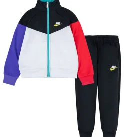 Nike Træningssæt - Cardigan/Bukser - Blocked - Sort/Multifarvet