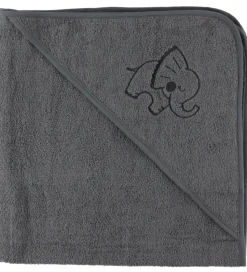 Nørgaard Madsens Babyhåndklæde - 100x100 cm - Grå m. Elefant