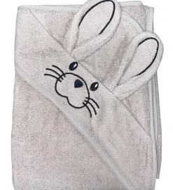 Nørgaard Madsens Babyhåndklæde - 100x100 cm - Brun m. Kaninører