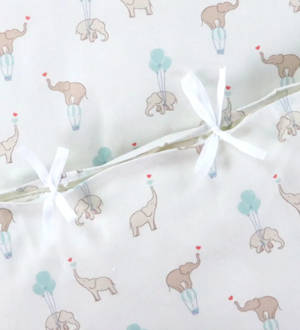 Nørgaard Madsens Sengetøj - Baby - Hvid m. Elefanter