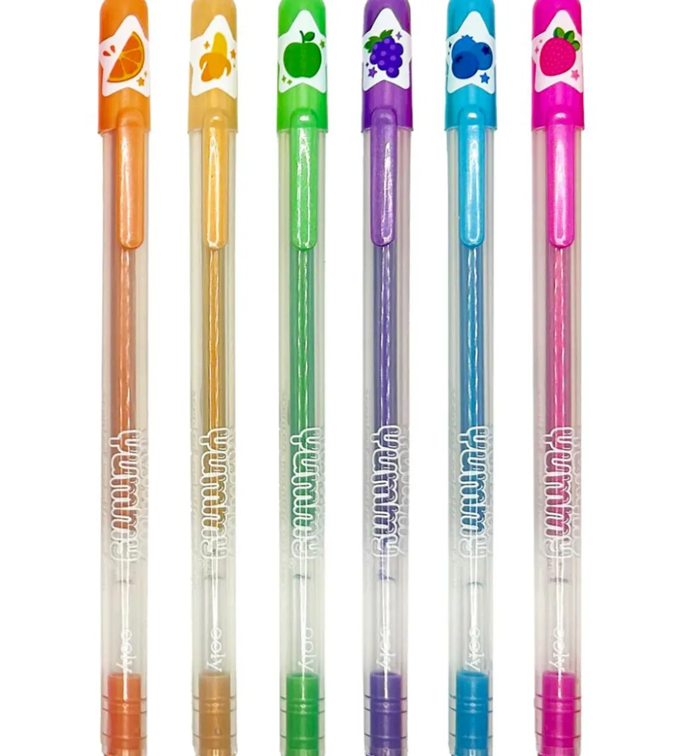 Ooly Kuglepenne m. Frugtduft - Metallic - 6 stk - Yummy Yummy