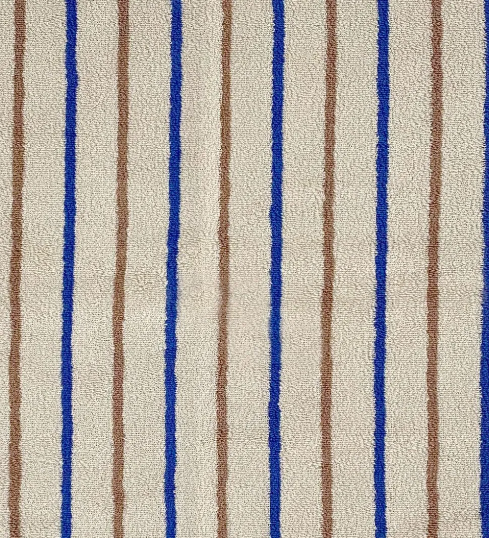 OYOY Babyhåndklæde - 100x100 cm - Raita - Karamel/Optic Blue