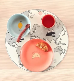 OYOY Dækkeserviet - Silikone - World - Råhvid