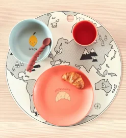 OYOY Dækkeserviet - Silikone - The World - Ice Blue