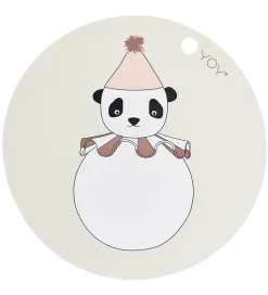 OYOY Dækkeserviet - Silikone - Panda Pompom - Offwhite