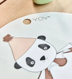 OYOY Dækkeserviet - Silikone - Panda Pompom - Offwhite