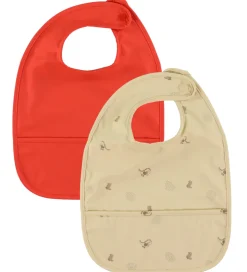 OYOY Hagesmække - 2-pak - PU - Dino - Butter/Cherry Red