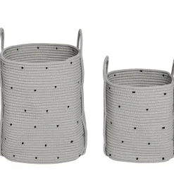 OYOY Opbevaringskurve - 2-pak - Cotton Rope - Dot - Clay