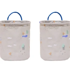 OYOY Opbevaringskurve - 2-pak - Foxy - Small - Beige/Blue