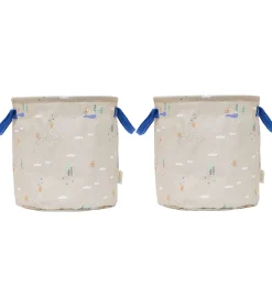 OYOY Opbevaringskurve - 2-pak - Foxy - Medium - Beige/Blue
