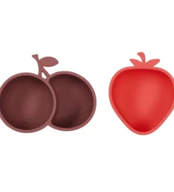 OYOY Snackskåle - 2-pak - Silikone - Strawberry & Cherry - Cherr