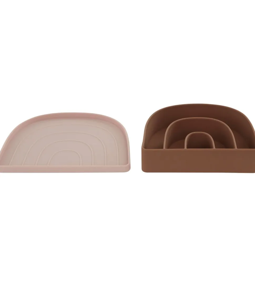 OYOY Tallerken & Skål - Silikone - Rainbow - Rose/Fudge