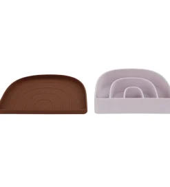 OYOY Tallerken & Skål - Silikone - Rainbow - Lavender/Caramel