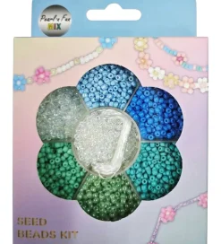 Pearl N Fun - Perler - Glasperlemix - Blå/Grøn/Klar