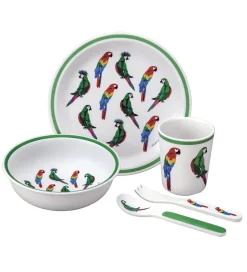 Petit Jour Paris Spisesæt - 5 Dele - Melamin - Papegøjer