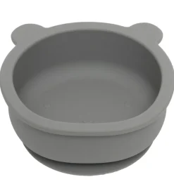Petit Monkey Skål m. Sugekop - Silikone - Bear - Pewter Green