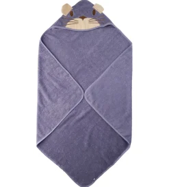 Pippi Baby Babyhåndklæde - 83x83 cm - Lavendel m. Kat