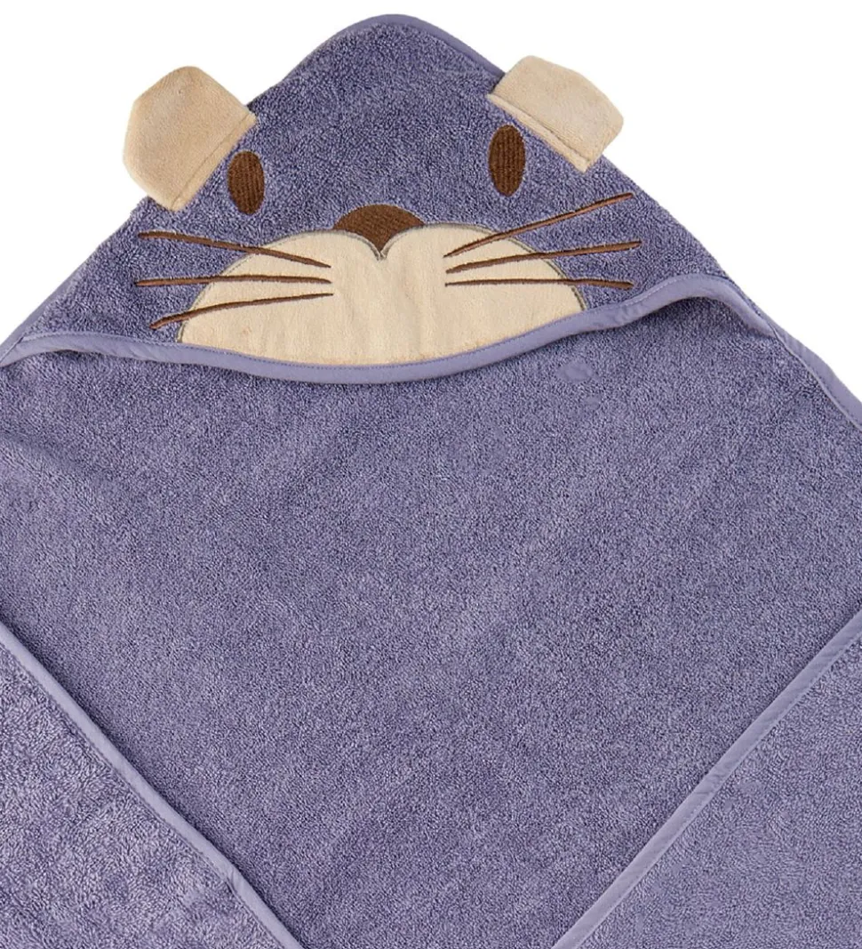 Pippi Baby Babyhåndklæde - 83x83 cm - Lavendel m. Kat