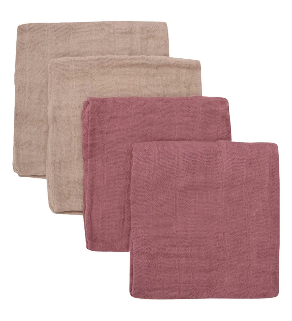 Pippi Stofbleer - 4 pak - 65x65 cm - Withered Rose/Beige