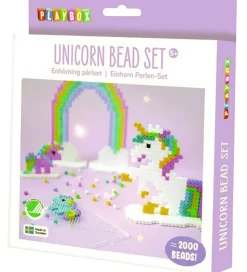 Playbox Perlesæt - 2000 stk. - Enhjørning