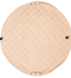 Play&Go Legetøjstæppe - Ø120 cm - Soft Organic - Stripes Brown