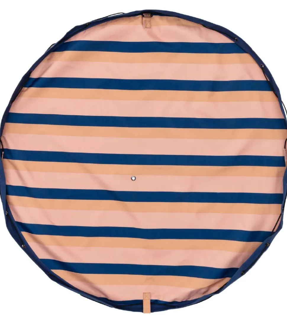 Play&Go Legetøjstæppe - Outdoor - Ø140 - Mokka Stripes