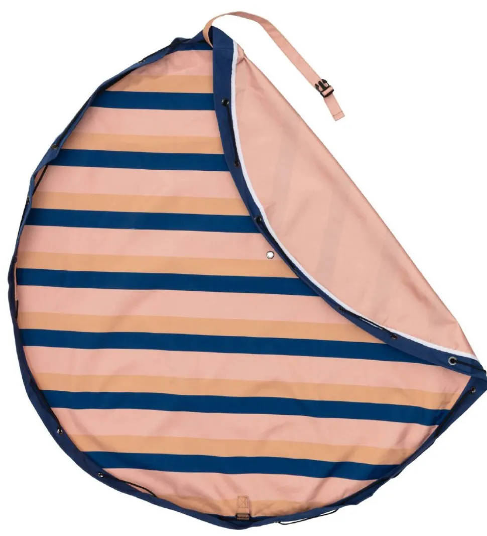 Play&Go Legetøjstæppe - Outdoor - Ø140 - Mokka Stripes