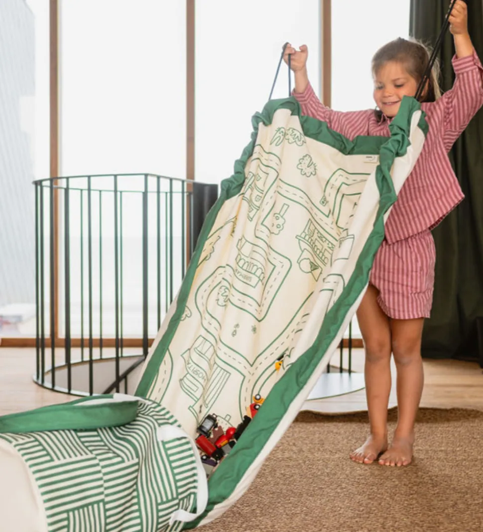 Play&Go Legetøjstæppe/Kurv - 2-i-1 - Roadmap