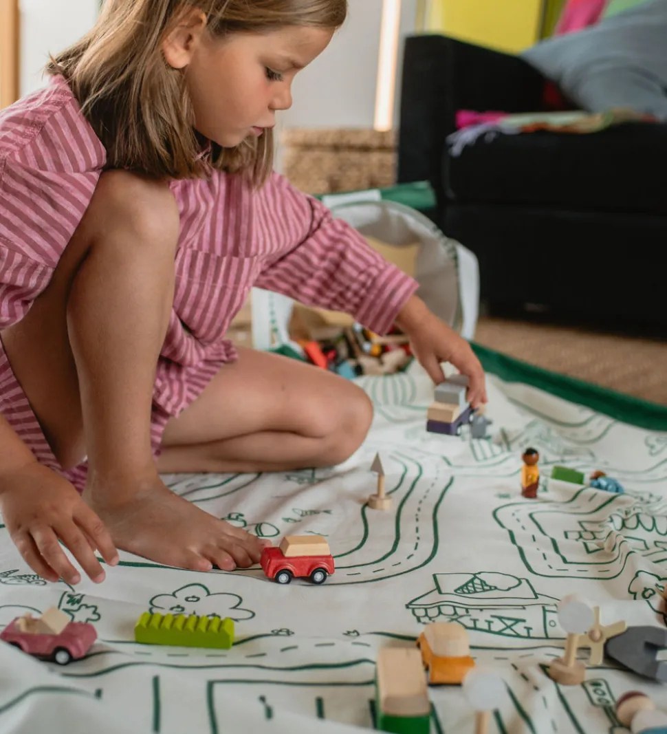 Play&Go Legetøjstæppe/Kurv - 2-i-1 - Roadmap