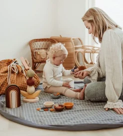 Play&Go Legetæppe - Ø140 - Grid Blue