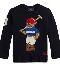 Polo Ralph Lauren Bluse - Strik - RL Navy m. Bamse