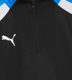 Puma Træningsbluse m. Lynlås - Sort m. Blå/Hvid