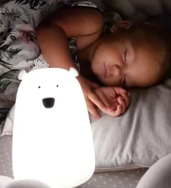 Rabbit & Friends Lampe - 11x17 cm - Stor Bjørn - Blå