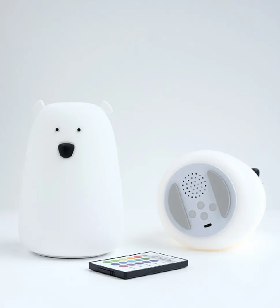 Rabbit & Friends Lampe m. Højtaler - 11x15,5 cm - Bjørn m. Fjern