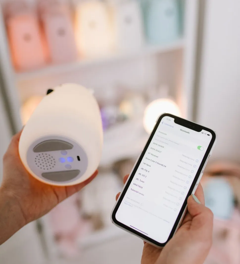 Rabbit & Friends Lampe m. Højtaler - 11x15,5 cm - Bjørn m. Fjern