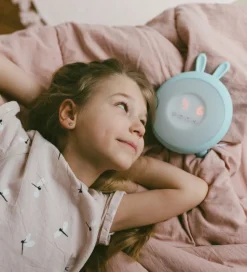 Rabbit & Friends Vækkeur m. Lys - 20x15x6 cm - Wake Up - Blå