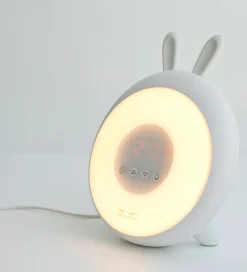 Rabbit & Friends Vækkeur m. Lys - Wake Up - 20x15x6 cm - Hvid