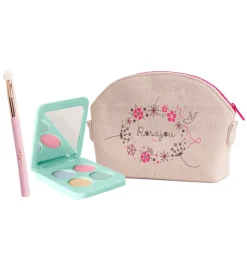 Rosajou Sminkesæt - Øjenskygge mm. - 4 Dele - Blå/Grøn/Guld/Ros