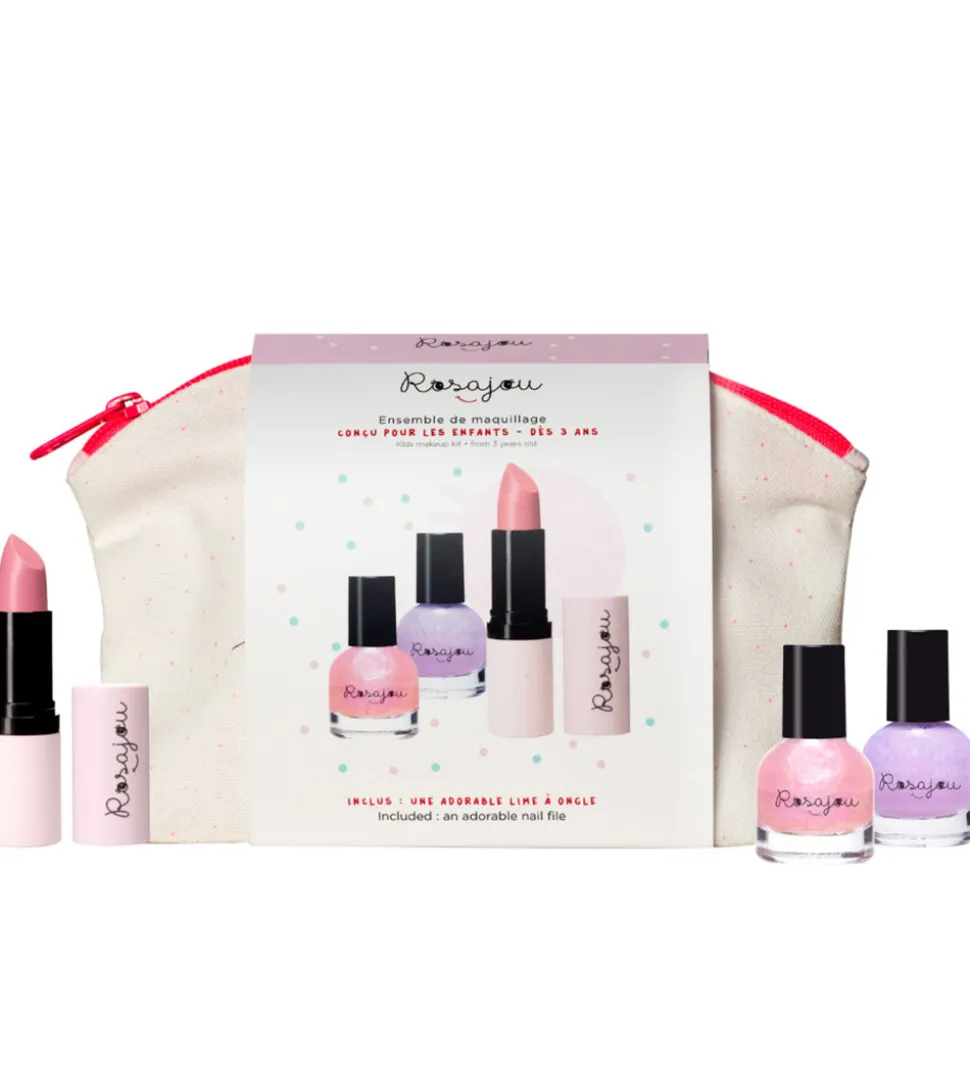 Rosajou Sminkesæt - Læbestift/Neglelak m.m. - 5 Dele