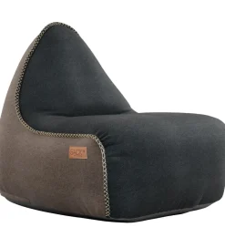 SACKit Sækkestol - Canvas Lounge Chair - 96x80x70 cm - Sort/Brun