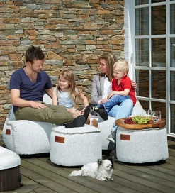 SACKit Sækkestol - Cobana Lounge Chair - 96x80x70 cm - Brun/Hvid