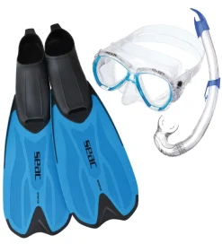 Seac Snorkelsæt m. Svømmefødder - Tris Spinta MD - Blå