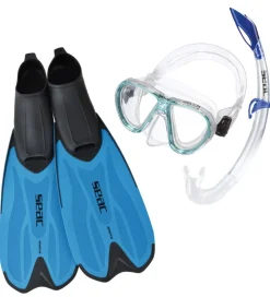 Seac Snorkelsæt m. Svømmefødder - Tris Spinta JR - Blå