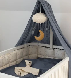 Sebra Sengehimmel - Sky - Dobbyvævet - Forest Lake Blue