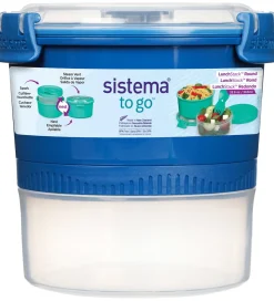 Sistema Madkasse m. Bestik - Lunch Stack - 965 ml - Blå