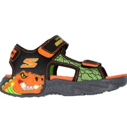 Skechers Sandaler m. Lys - Creature Splash - Black/Orange