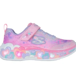 Skechers Sko m. Lys - Eternal Heart Lights - Lys Pink/Multi