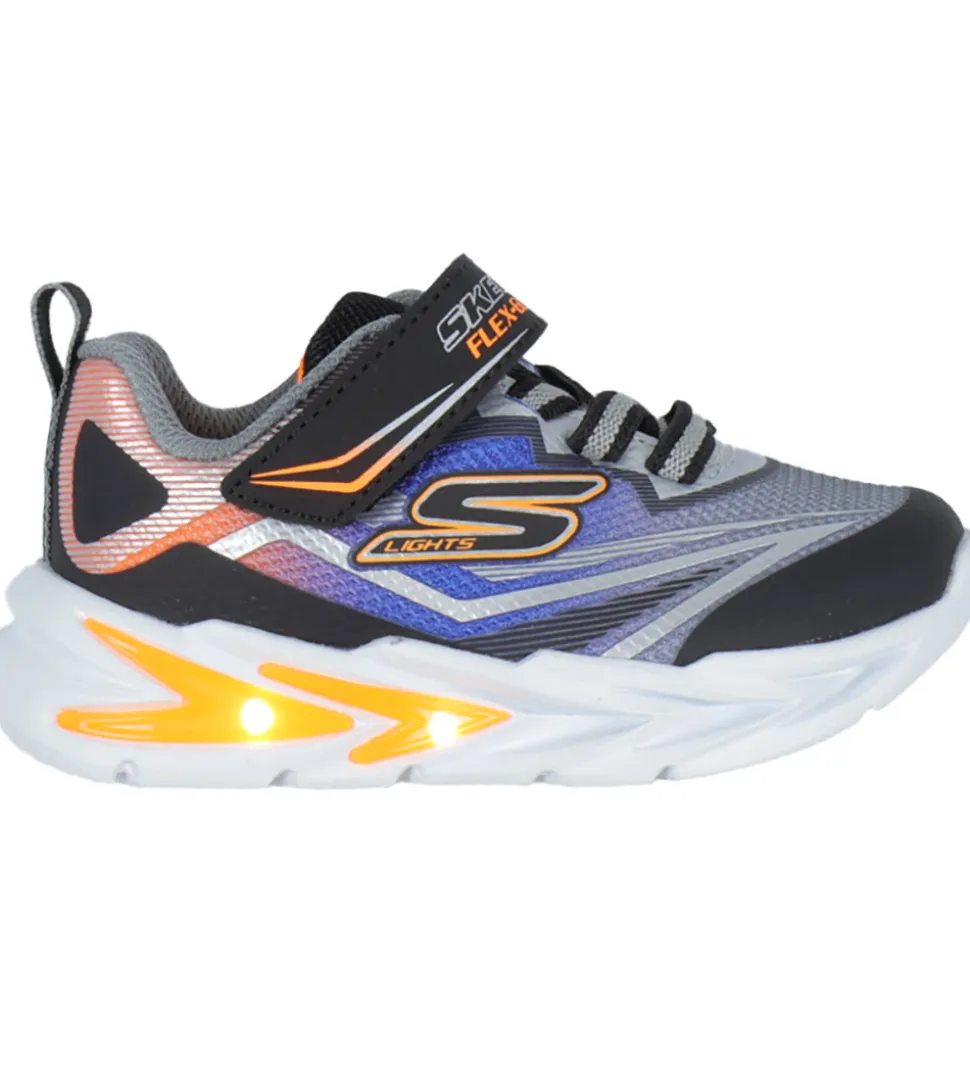 Skechers Sko m. Lys - Glow Ultra - Sort/Sølv