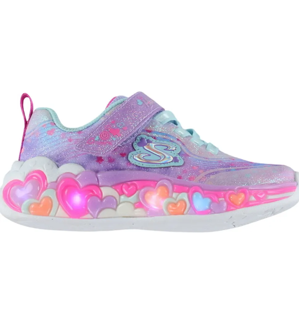 Skechers Sko m. Lys - Heart Lights - Purple