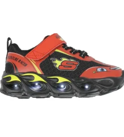 Skechers Sko m. Lys - Thermo-Flash Wheel Buddies - Rød/Sort